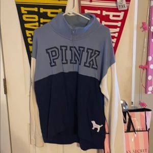 ✨💗VS PINK💗🎉Colorblock Half Zip Sweatshirt Sz. L